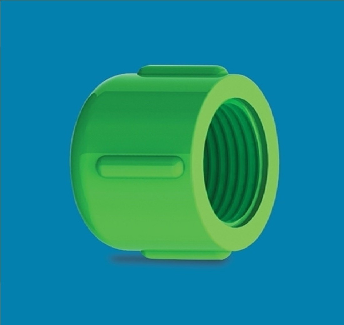 UPVC Thread End Cap 3/4" Green AAAH Code 0446